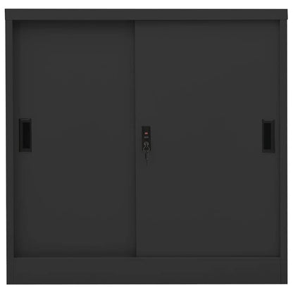 Office Cabinet with Sliding Door Anthracite 90x40x90 cm Steel