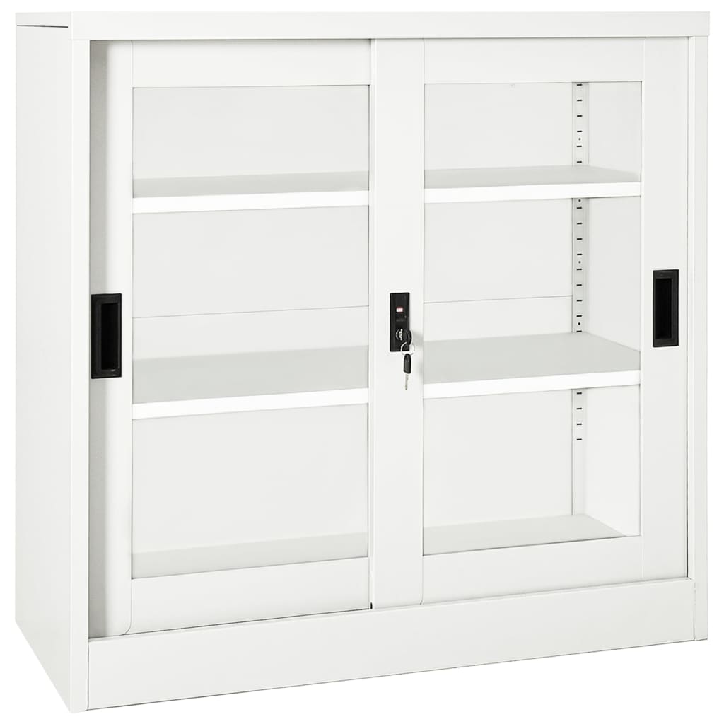 Sliding Door Cabinet | White | Steel | Medium | Locks