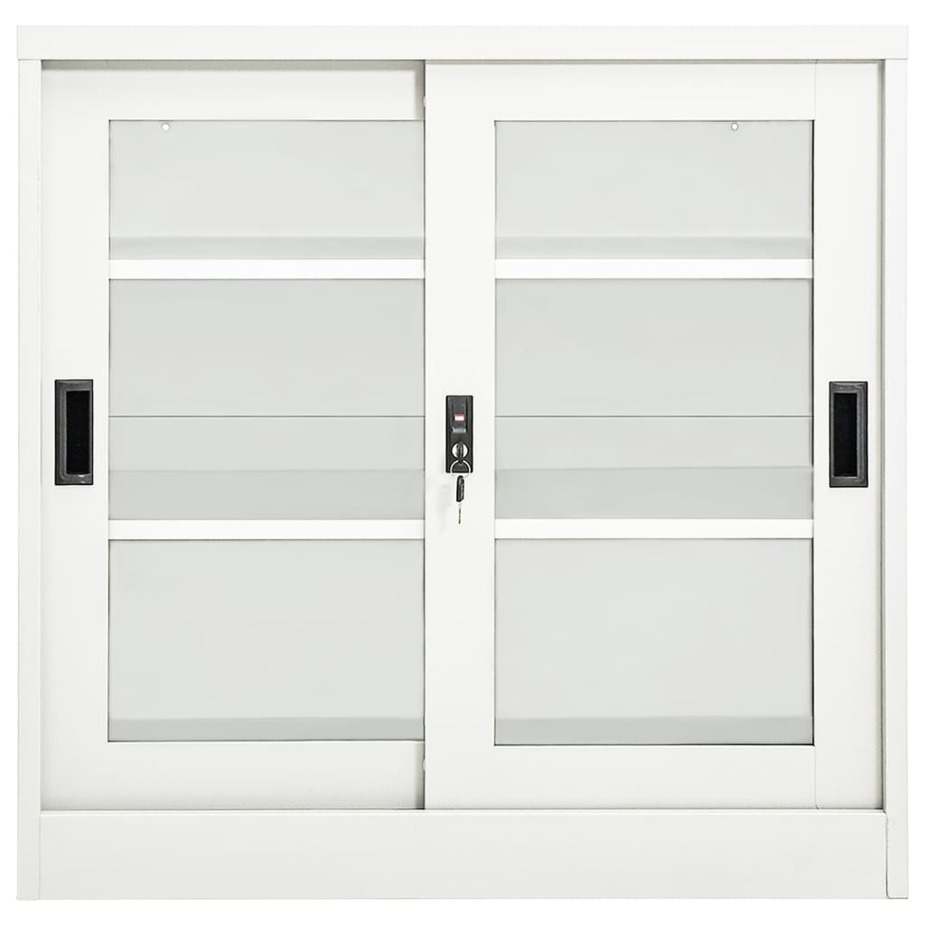 Sliding Door Cabinet | White | Steel | Medium | Locks