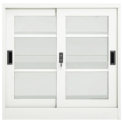 Sliding Door Cabinet | White | Steel | Medium | Locks