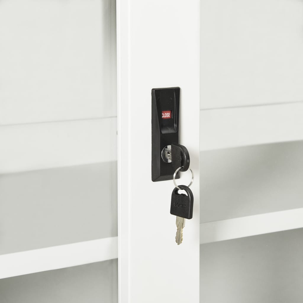 Sliding Door Cabinet | White | Steel | Medium | Locks