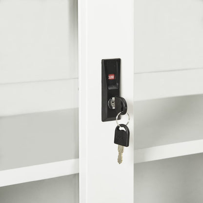 Sliding Door Cabinet | White | Steel | Medium | Locks