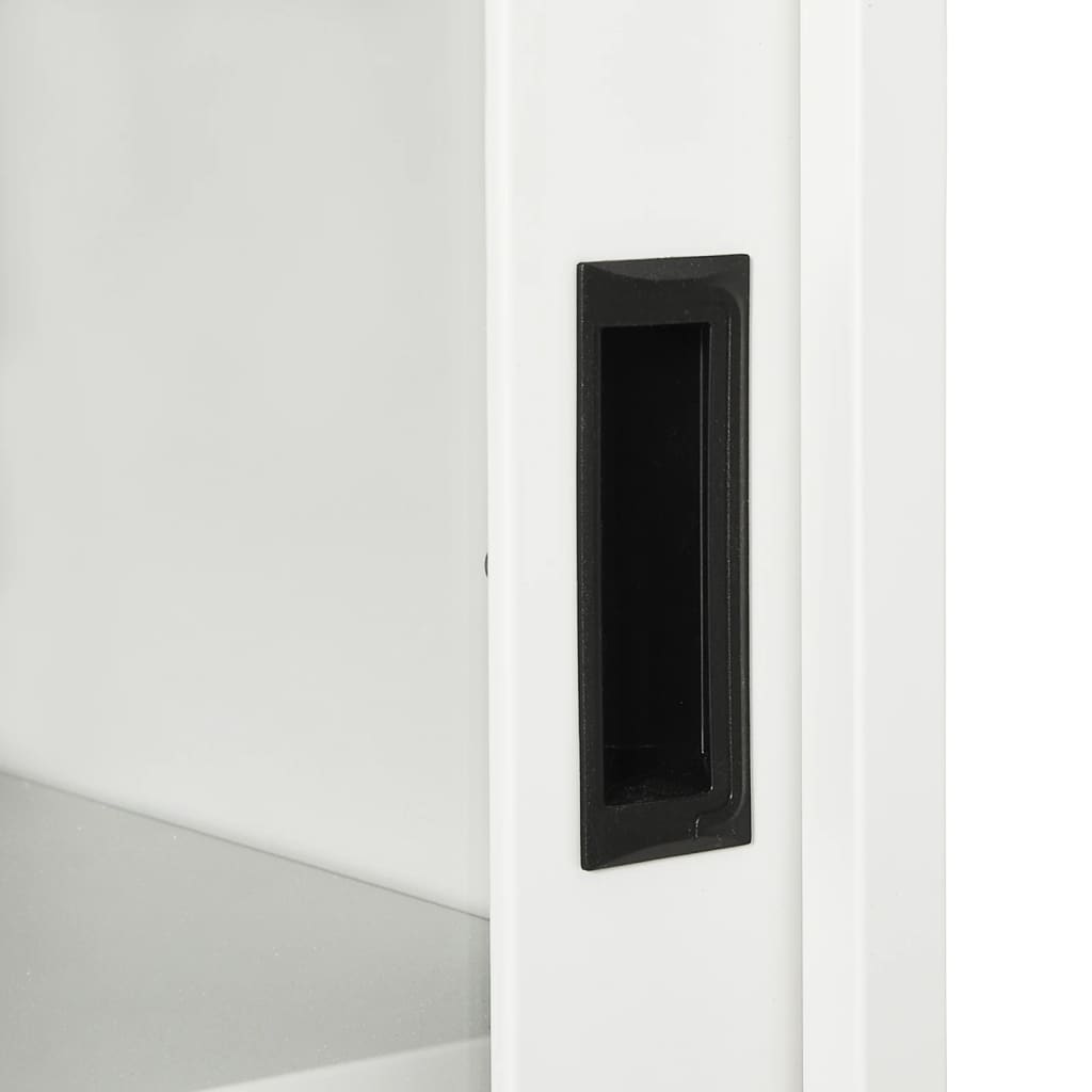Sliding Door Cabinet | White | Steel | Medium | Locks