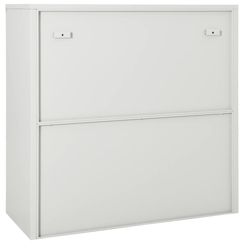 Sliding Door Cabinet | Light grey | Steel, tempered glass | Medium