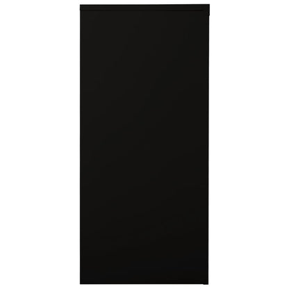 Sliding Door Cabinet | Black | Steel, Tempered Glass | Medium