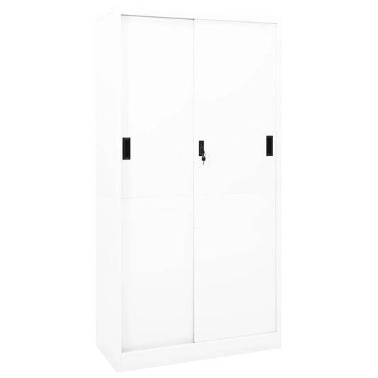 Office Cabinet | White | Steel | 90x40x180 cm | Sliding Components