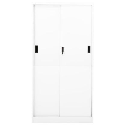 Office Cabinet | White | Steel | 90x40x180 cm | Sliding Components