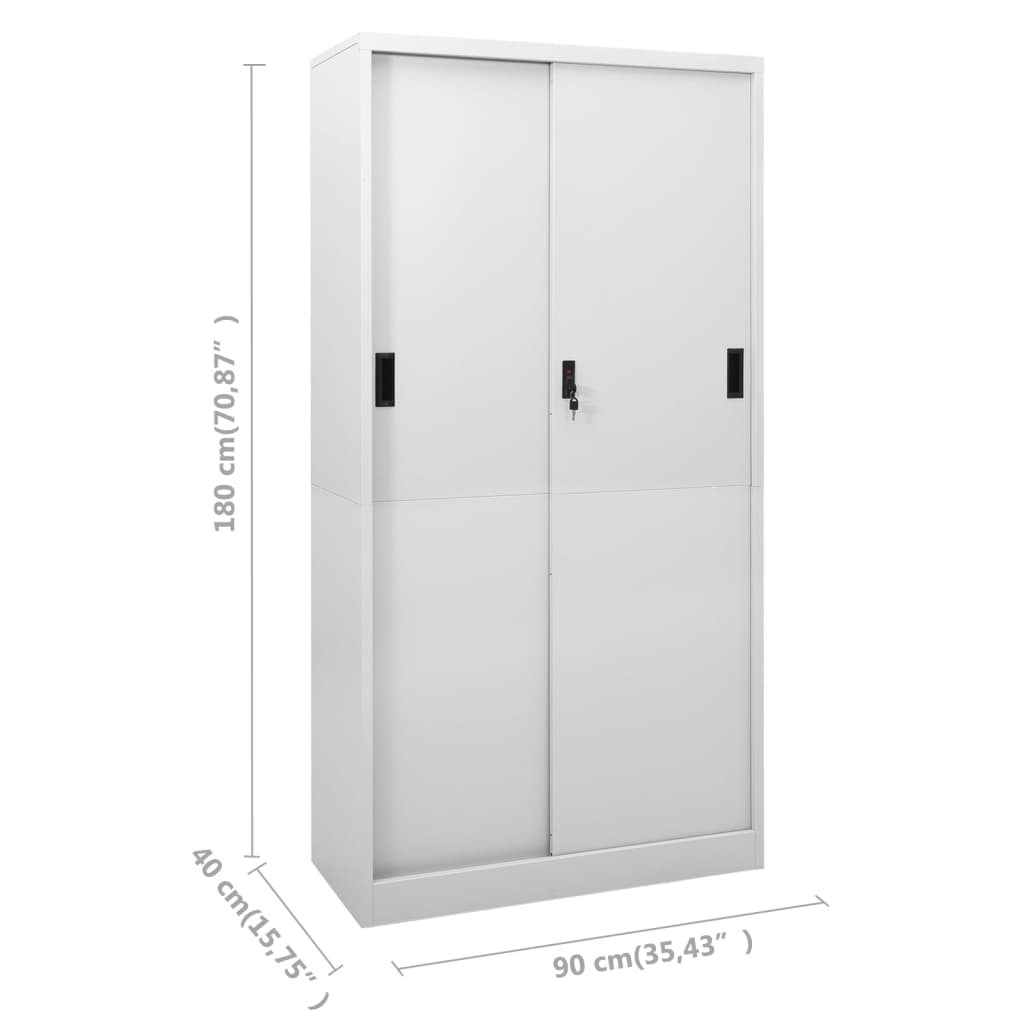 Office Cabinet | Light Grey | Steel | Large | Office Cabinet