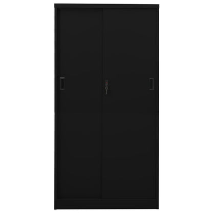 Office Cabinet | Black | Steel | Large | Height-Adjustable Shelves