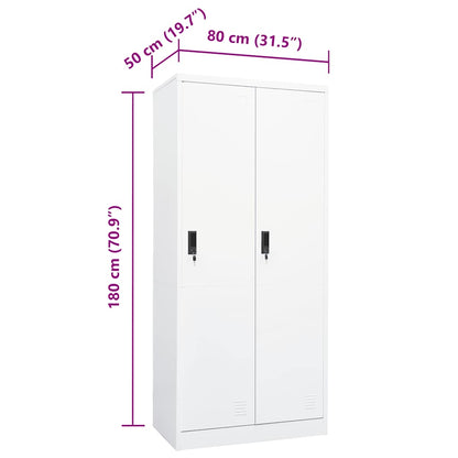 Wardrobe White 80x50x180 cm Steel