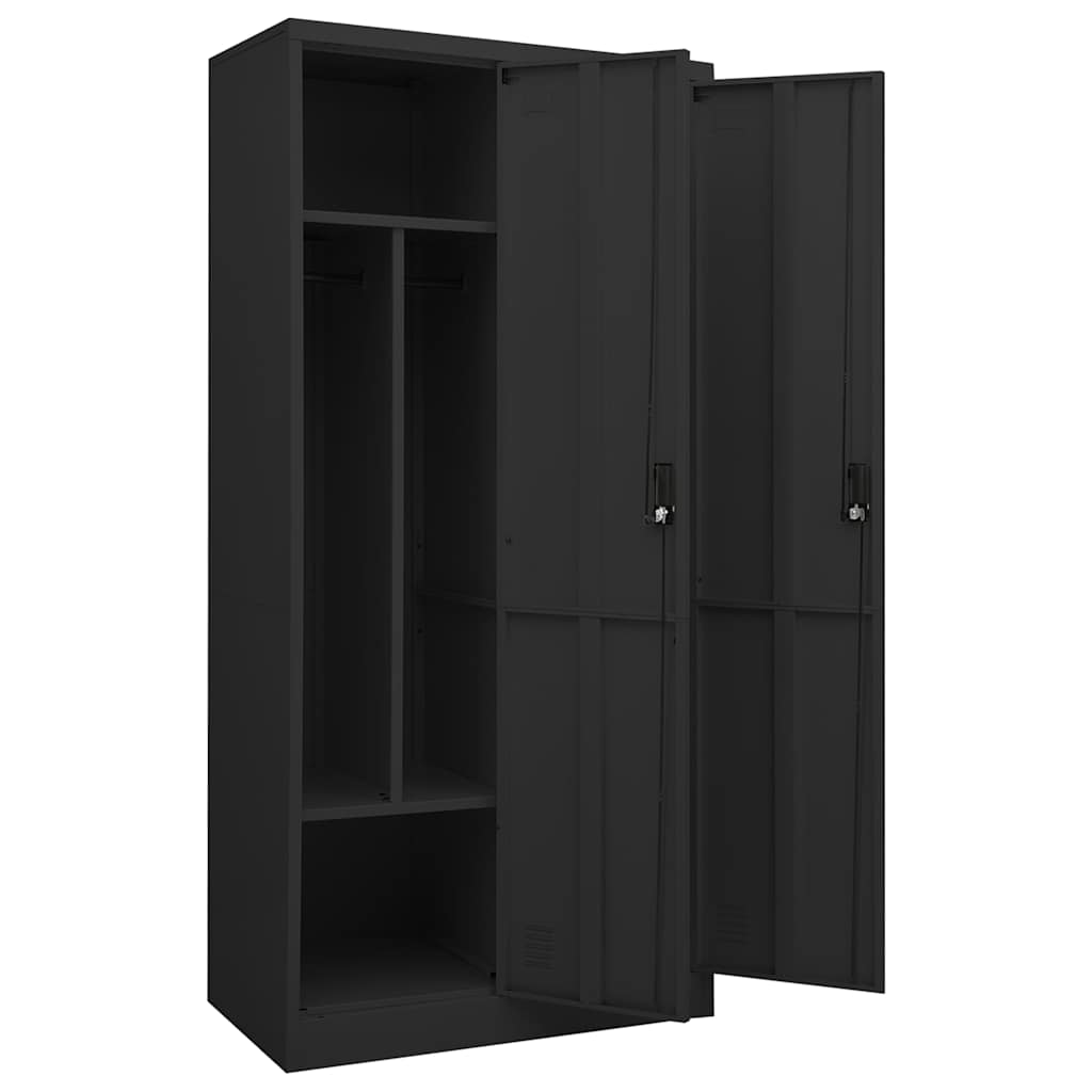 335969 vidaXL Wardrobe Anthracite 80x50x180 cm Steel