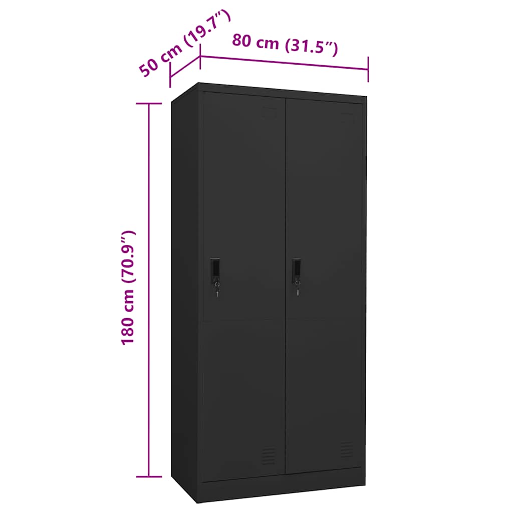 Wardrobe Anthracite 80x50x180 cm Steel