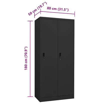 Wardrobe Anthracite 80x50x180 cm Steel