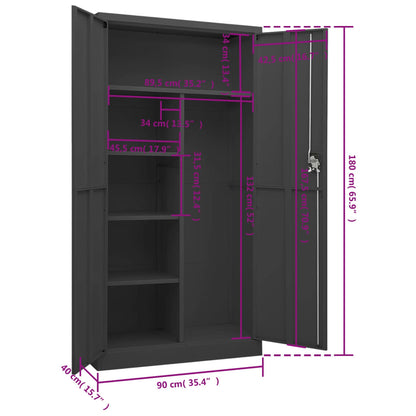 Locker Cabinet | Anthracite | Steel | Locker Cabinet | Rectangular