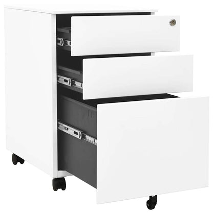 Mobile File Cabinet White 39x45x60 cm Steel