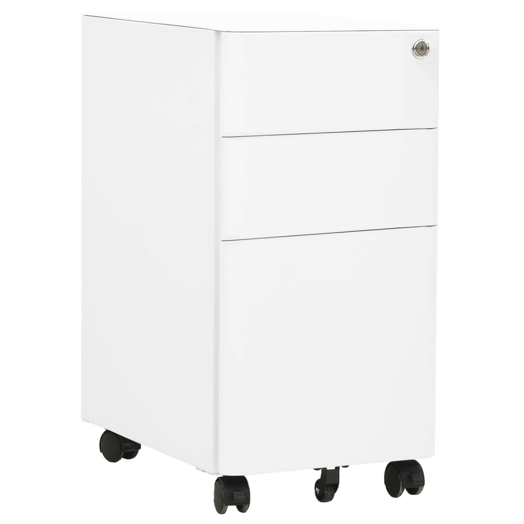 File Cabinet | White | Steel | Small | Locks | File Cabinet | Rectangular
