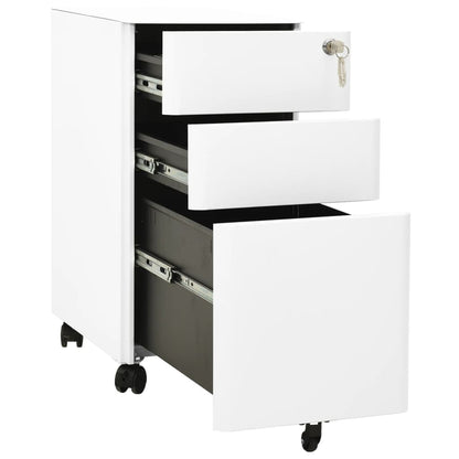 File Cabinet | White | Steel | Small | Locks | File Cabinet | Rectangular