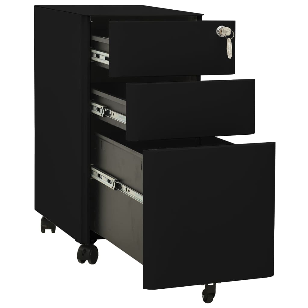 File Cabinet | Black | Steel | File Cabinet | Rectangular | Modern