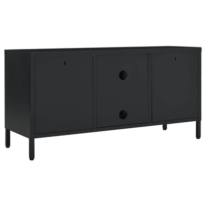 TV Cabinet | Black | Black powder-coated steel | Medium | Adjustable Feet