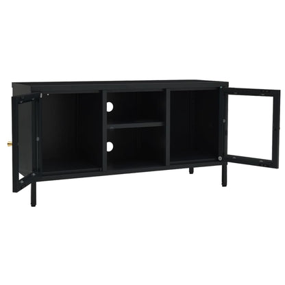 TV Cabinet | Black | Black powder-coated steel | Medium | Adjustable Feet