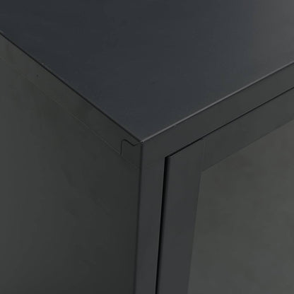 336058 vidaXL TV Cabinet Black 105x35x52 cm Steel and Glass