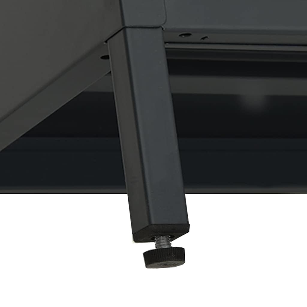 336058 vidaXL TV Cabinet Black 105x35x52 cm Steel and Glass