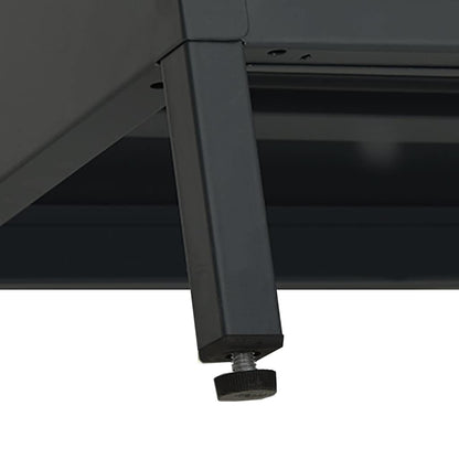 336058 vidaXL TV Cabinet Black 105x35x52 cm Steel and Glass