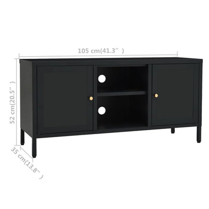 TV Cabinet | Black | Black powder-coated steel | Medium | Adjustable Feet