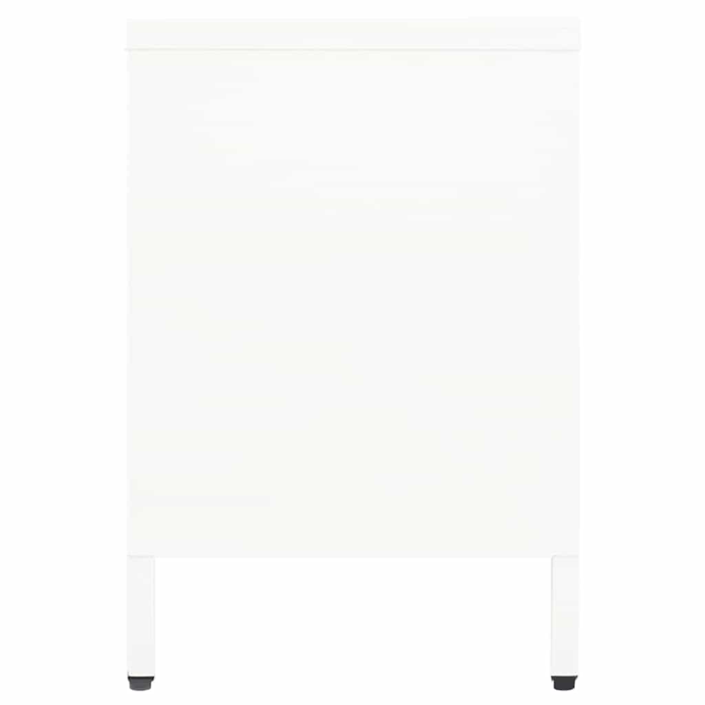 336059 vidaXL TV Cabinet White 105x35x52 cm Steel and Glass