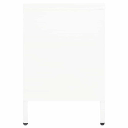 336059 vidaXL TV Cabinet White 105x35x52 cm Steel and Glass