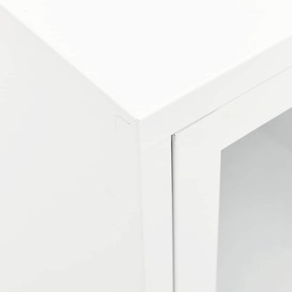 336059 vidaXL TV Cabinet White 105x35x52 cm Steel and Glass