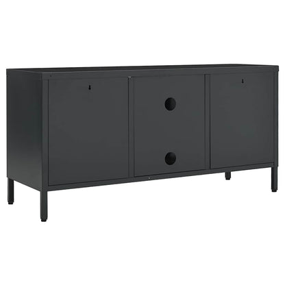 336060 vidaXL TV Cabinet Anthracite 105x35x52 cm Steel and Glass