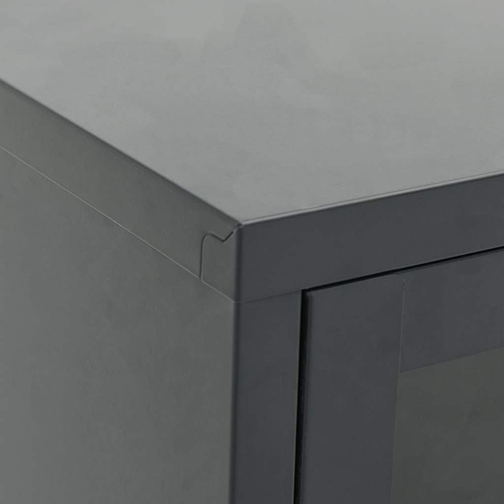 336060 vidaXL TV Cabinet Anthracite 105x35x52 cm Steel and Glass