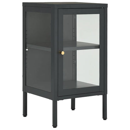 336063 vidaXL Sideboard Anthracite 38x35x70 cm Steel and Glass