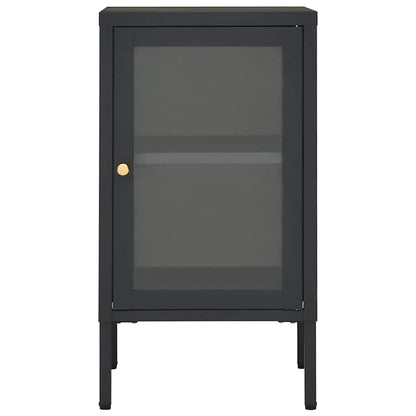 336063 vidaXL Sideboard Anthracite 38x35x70 cm Steel and Glass