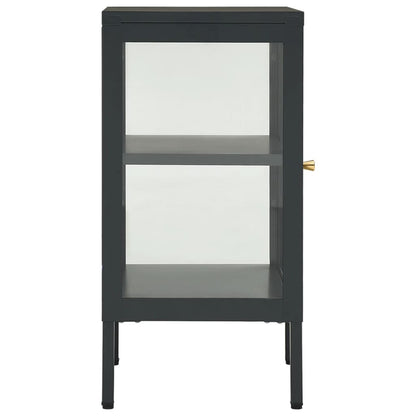 336063 vidaXL Sideboard Anthracite 38x35x70 cm Steel and Glass