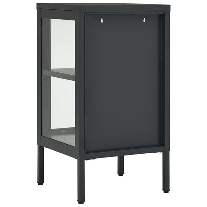 Sideboard Anthracite 38x35x70 cm Steel and Glass
