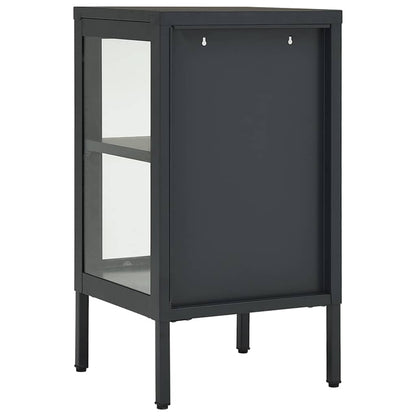336063 vidaXL Sideboard Anthracite 38x35x70 cm Steel and Glass