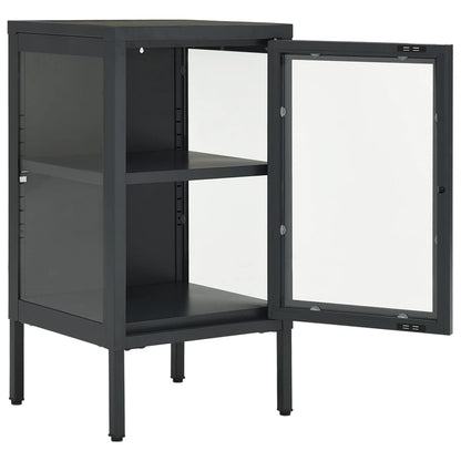 Sideboard Anthracite 38x35x70 cm Steel and Glass