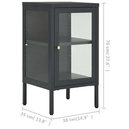 Sideboard Anthracite 38x35x70 cm Steel and Glass