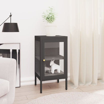 Sideboard Anthracite 38x35x70 cm Steel and Glass