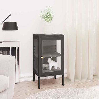 336063 vidaXL Sideboard Anthracite 38x35x70 cm Steel and Glass