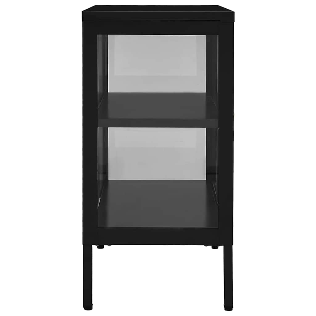 336064 vidaXL Sideboard Black 70x35x70 cm Steel and Glass