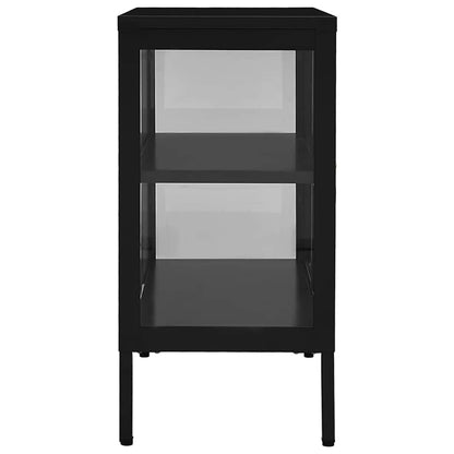 336064 vidaXL Sideboard Black 70x35x70 cm Steel and Glass
