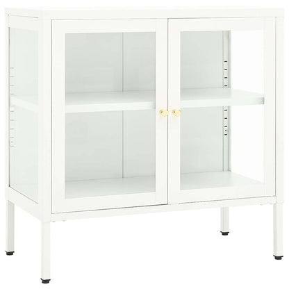 336065 vidaXL Sideboard White 70x35x70 cm Steel and Glass