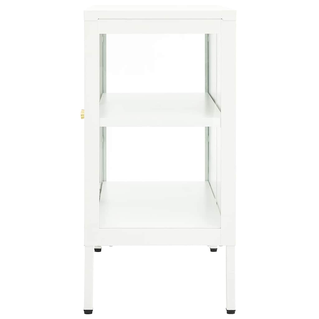 336065 vidaXL Sideboard White 70x35x70 cm Steel and Glass