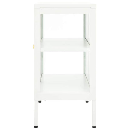 336065 vidaXL Sideboard White 70x35x70 cm Steel and Glass