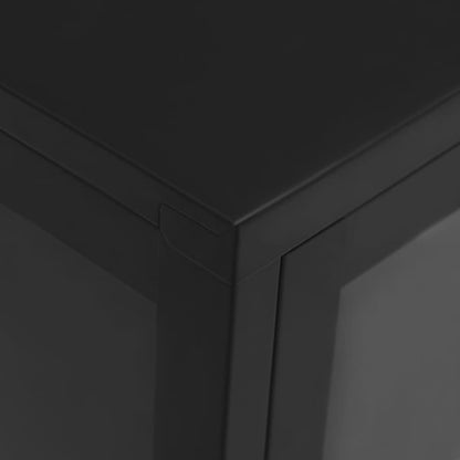 Sideboard Black 105x35x70 cm Steel and Glass