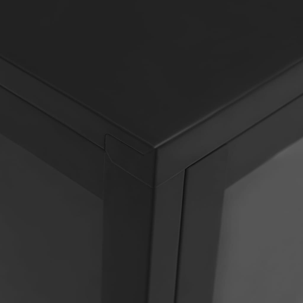 336067 vidaXL Sideboard Black 105x35x70 cm Steel and Glass