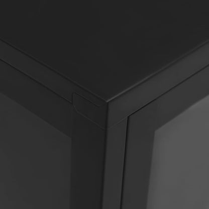 336067 vidaXL Sideboard Black 105x35x70 cm Steel and Glass